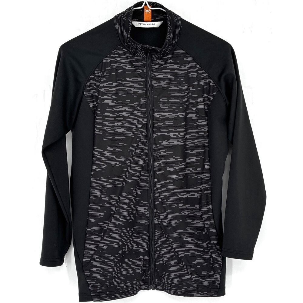 Peter Millar Merge Elite Yth Lg 11-12 FZip Perfmnc Jkt Blk Wind Water Resistant
